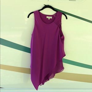 Bright purple silk blouse